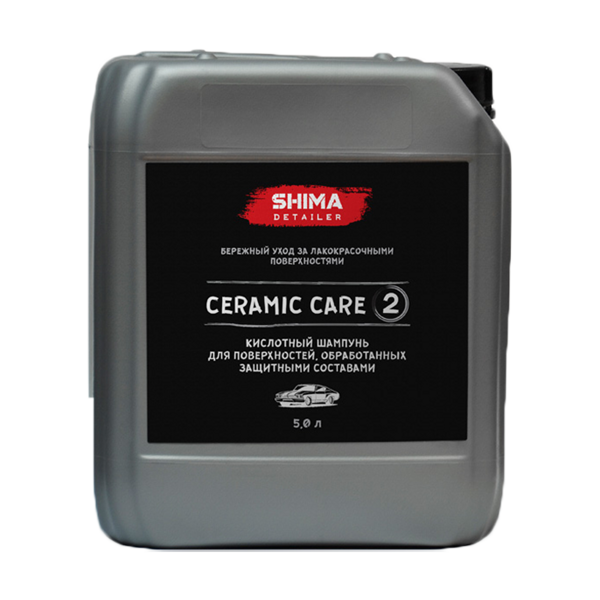 SHIMA DETAILER "CERAMIC CARE" (5 л.) - Кислотный шампунь для поверхностей обр. защитными составам