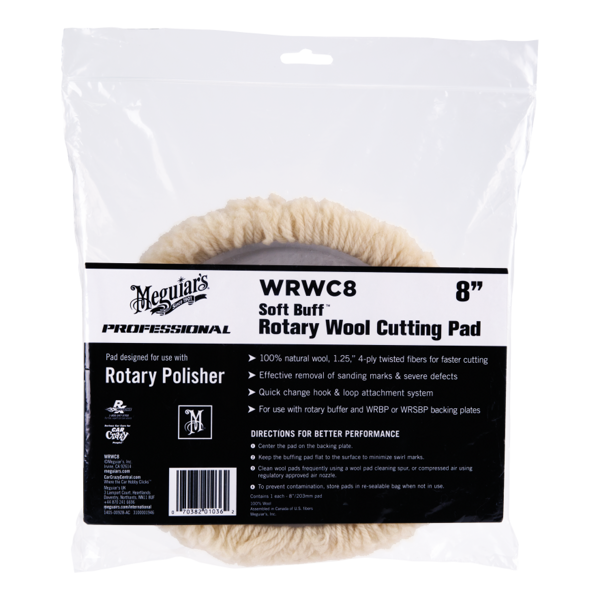 Soft Buff Rotary Wool Pad - Полировальный диск из крученой шерсти, 203 мм, WRWC8
