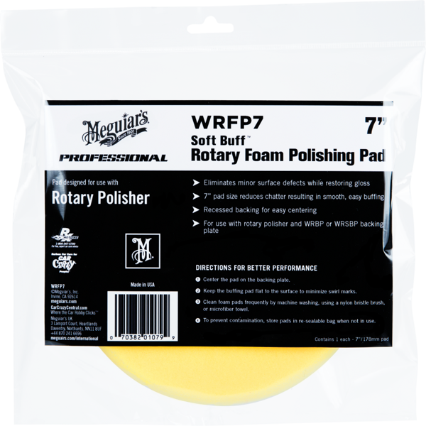 Rotary Foam Polishing Pad - Полировальный диск поролоновый средней жесткости (желтый)178 мм, WRFP7